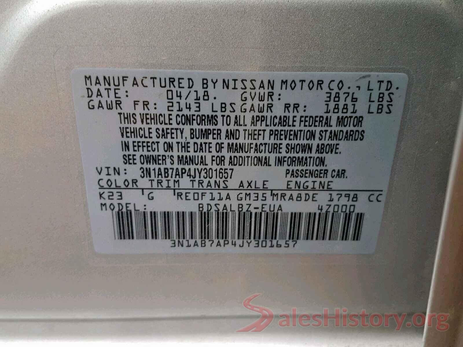 2T3ZFREV8HW341846 2018 NISSAN SENTRA