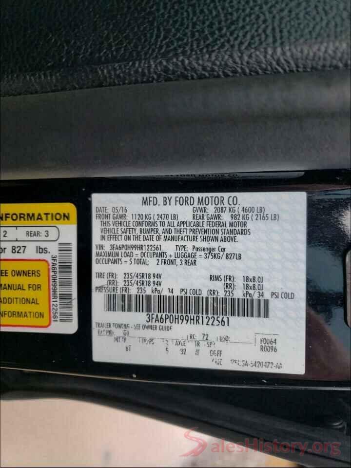 3FA6P0H99HR122561 2017 FORD FUSION