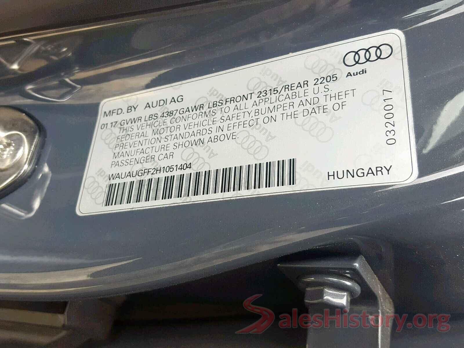 55SWF4KB8GU143867 2017 AUDI A3