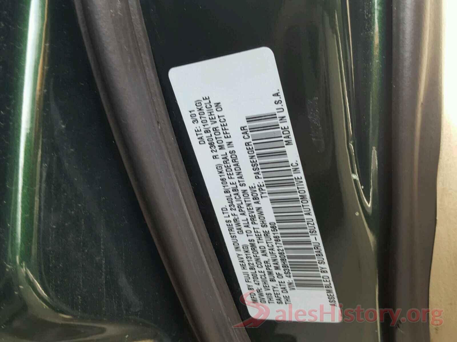 VNKKTUD35HA081988 2001 SUBARU LEGACY