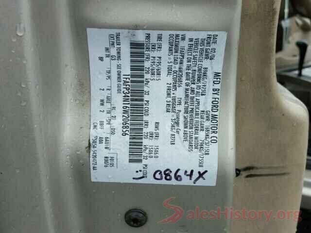 2T3ZFREVXJW462142 2006 FORD FOCUS