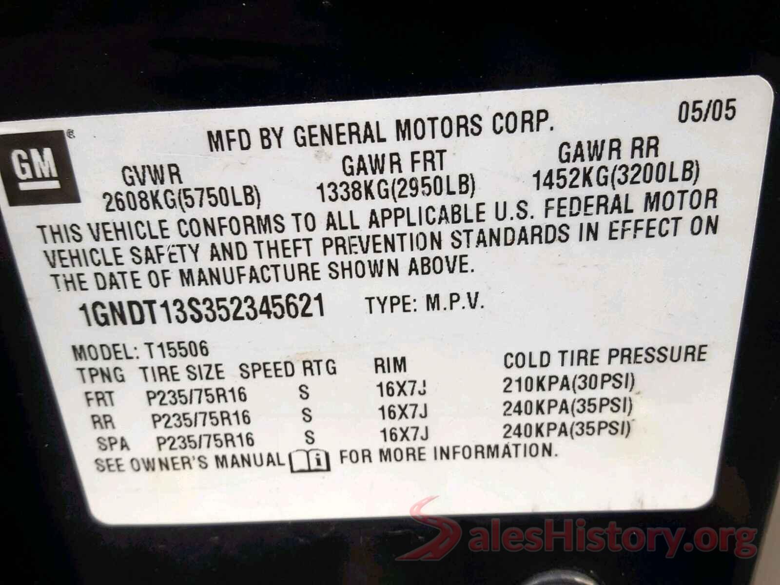 1N6AD0EV3JN767985 2005 CHEVROLET TRAILBLAZE