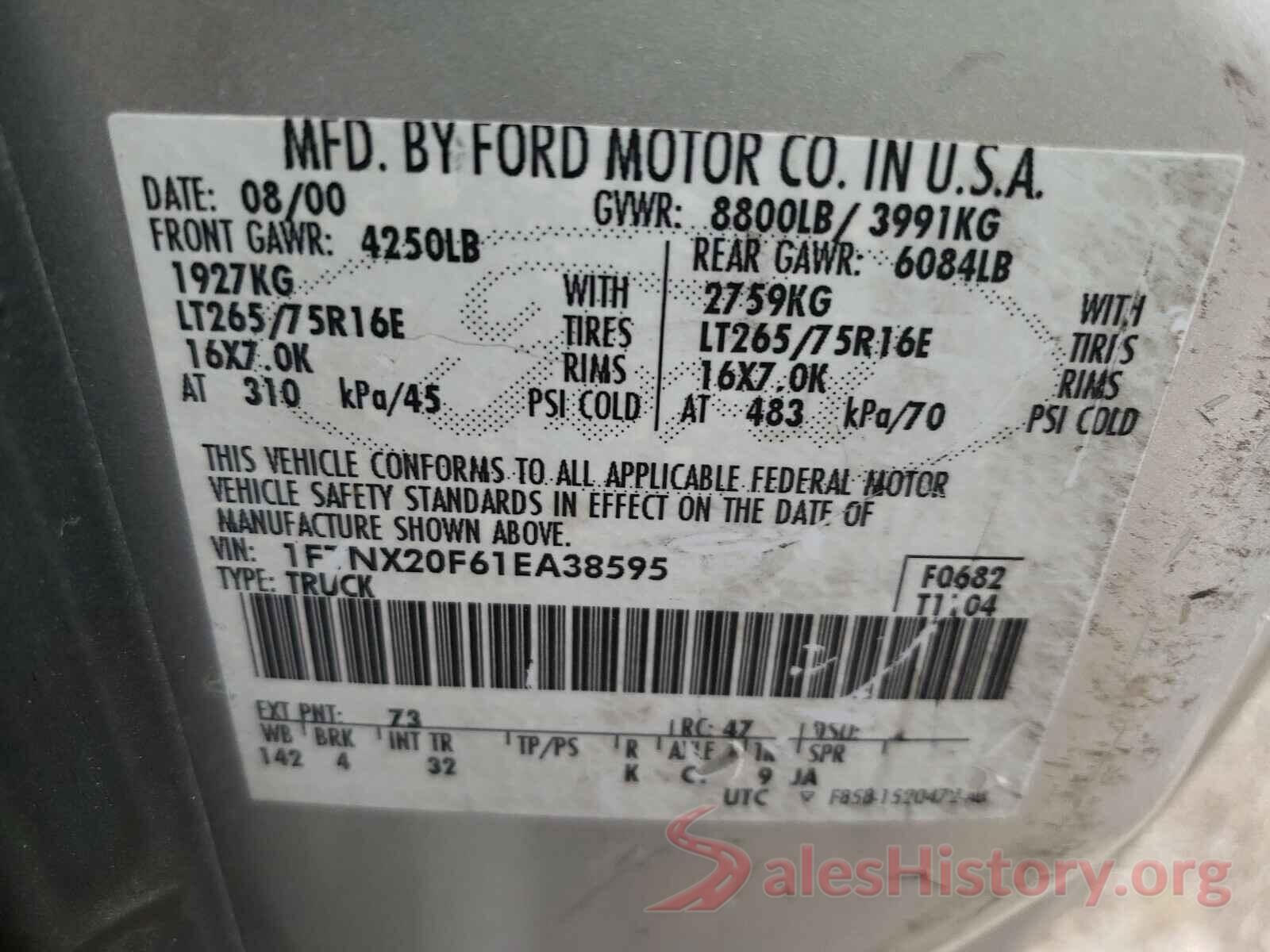 19XZE4F95ME003205 2001 FORD F250