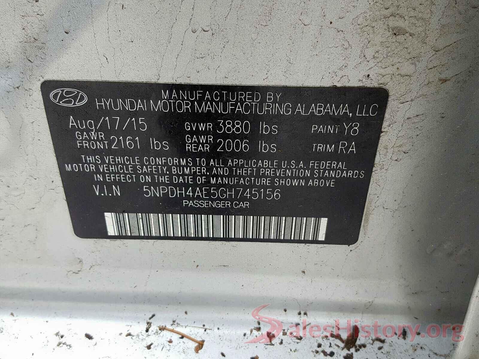 5YFBURHE6GP431685 2016 HYUNDAI ELANTRA