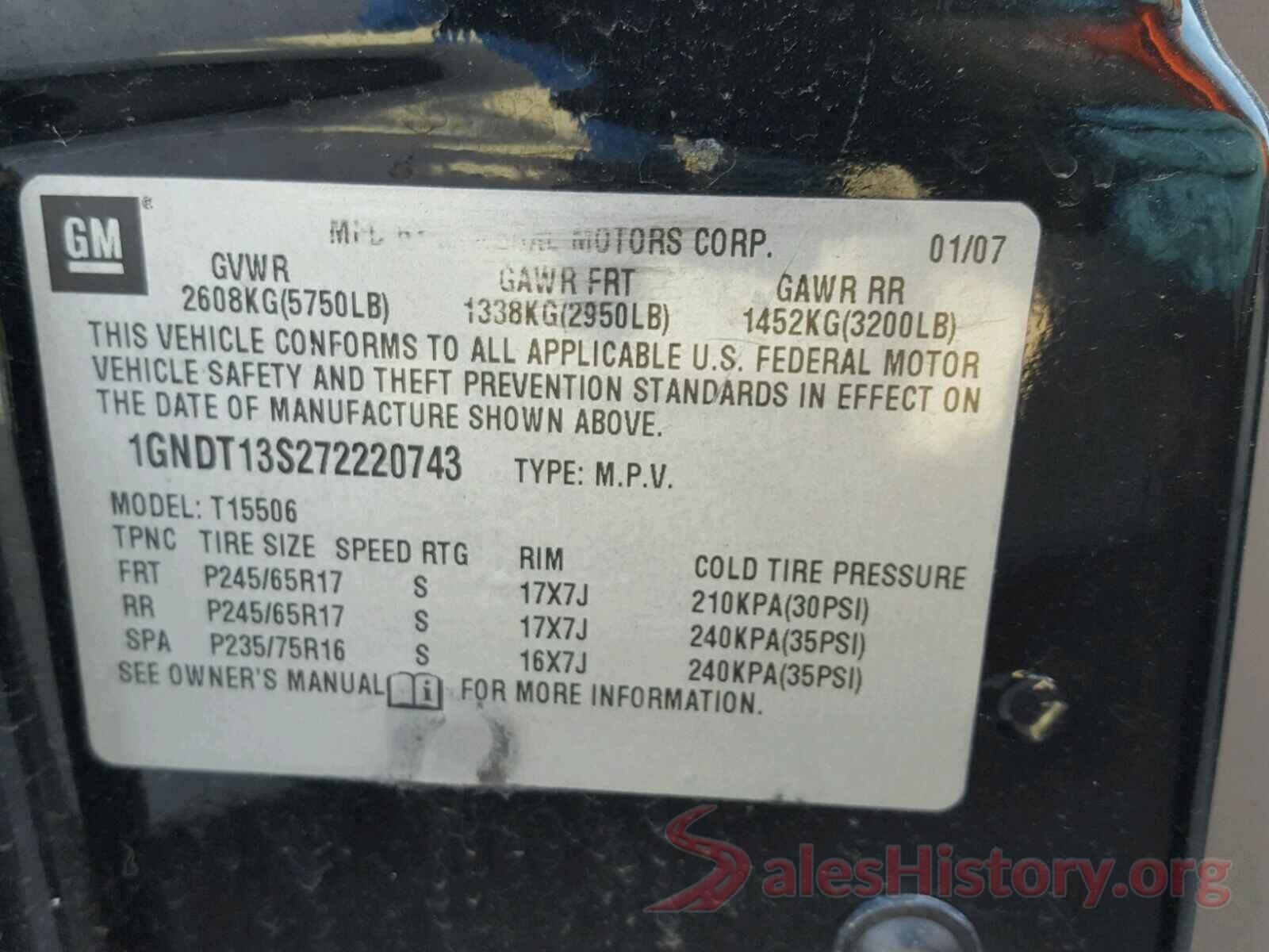 1C4NJDEB4HD192662 2007 CHEVROLET TRAILBLAZE