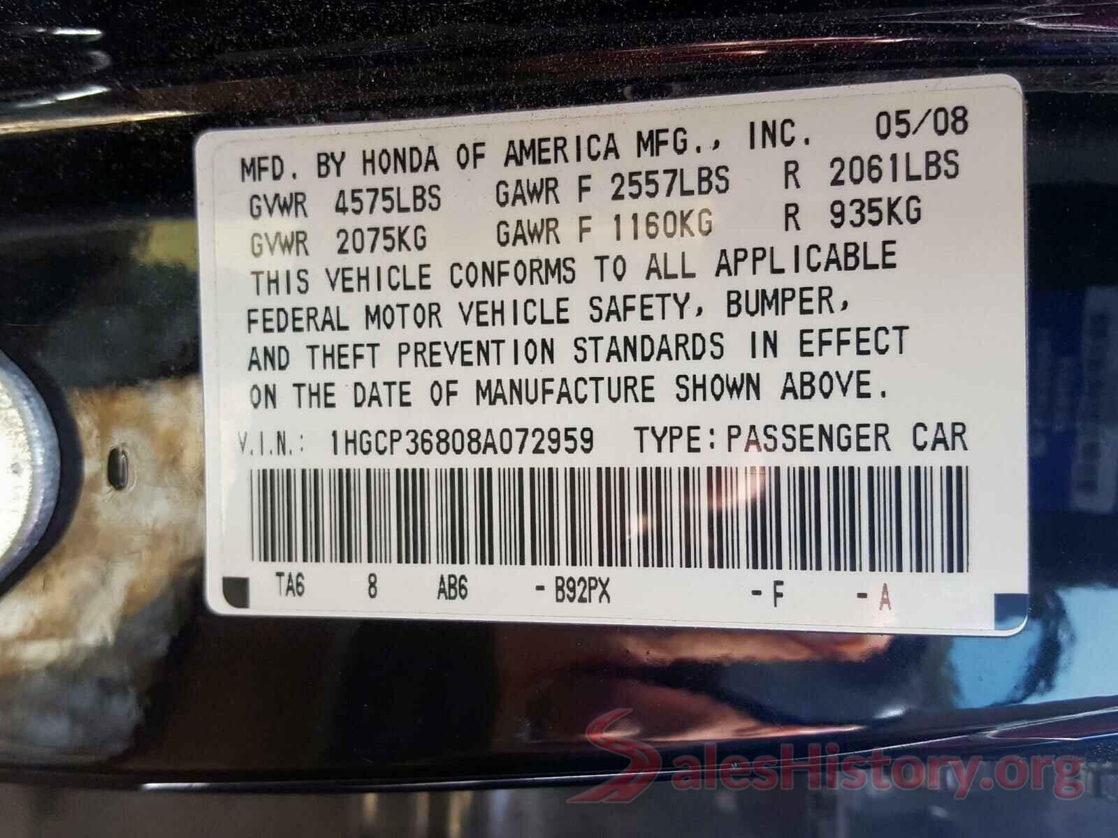 KMHD84LF2JU556995 2008 HONDA ACCORD