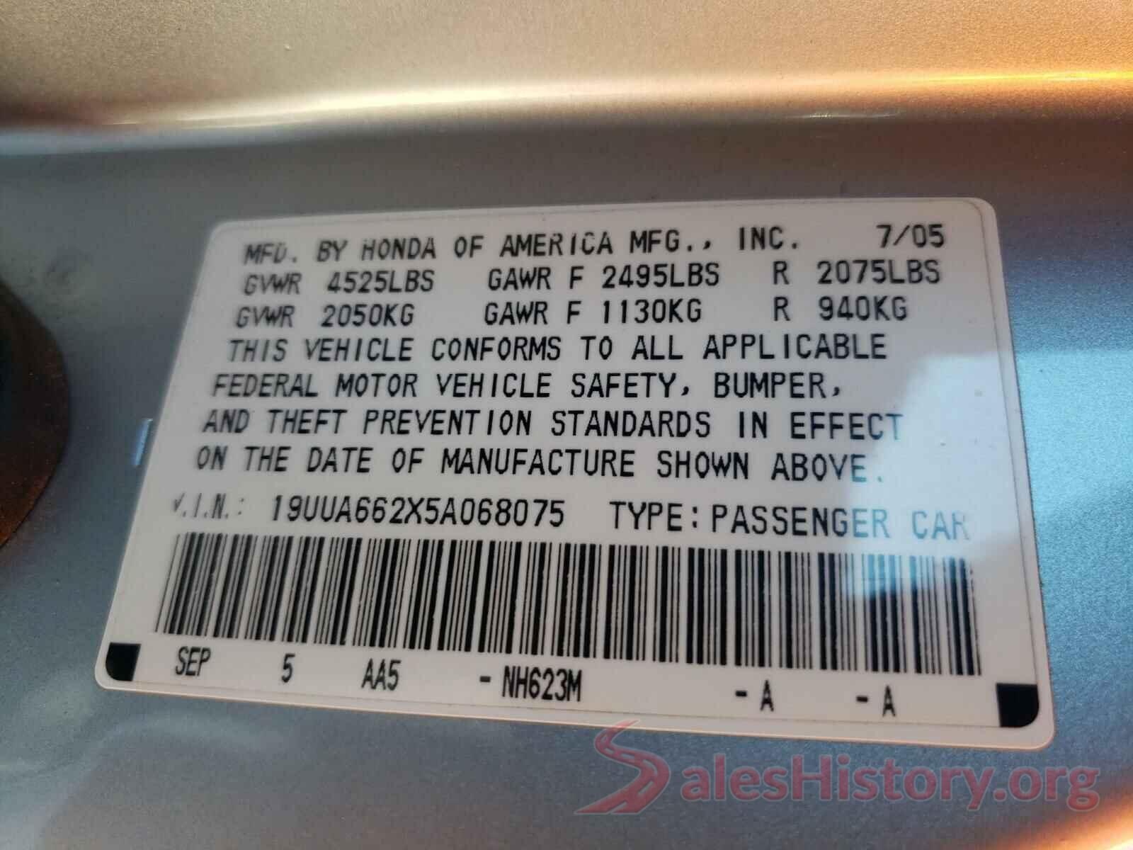 2GNALCEK1G1116417 2005 ACURA TL