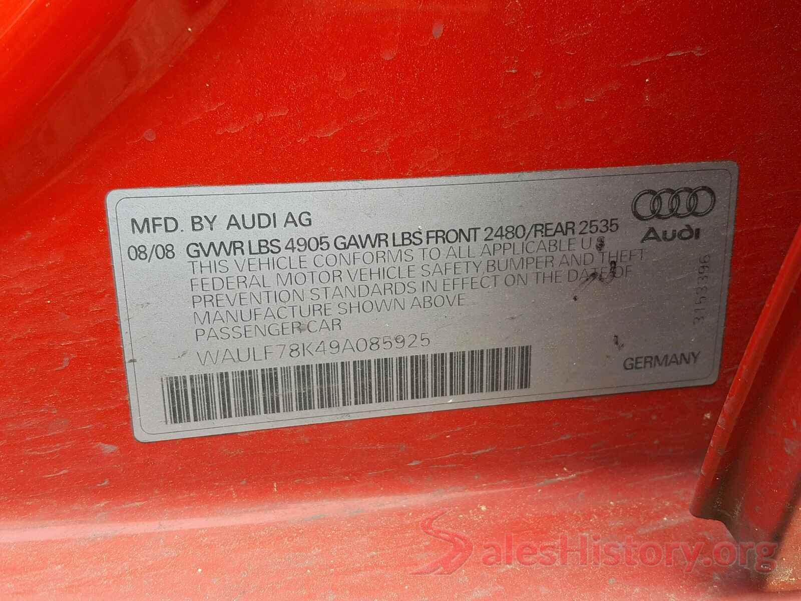 3VW637AJ6GM416513 2009 AUDI A4