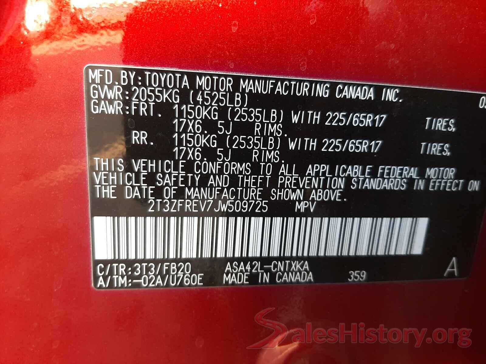 2T3ZFREV7JW509725 2018 TOYOTA RAV4