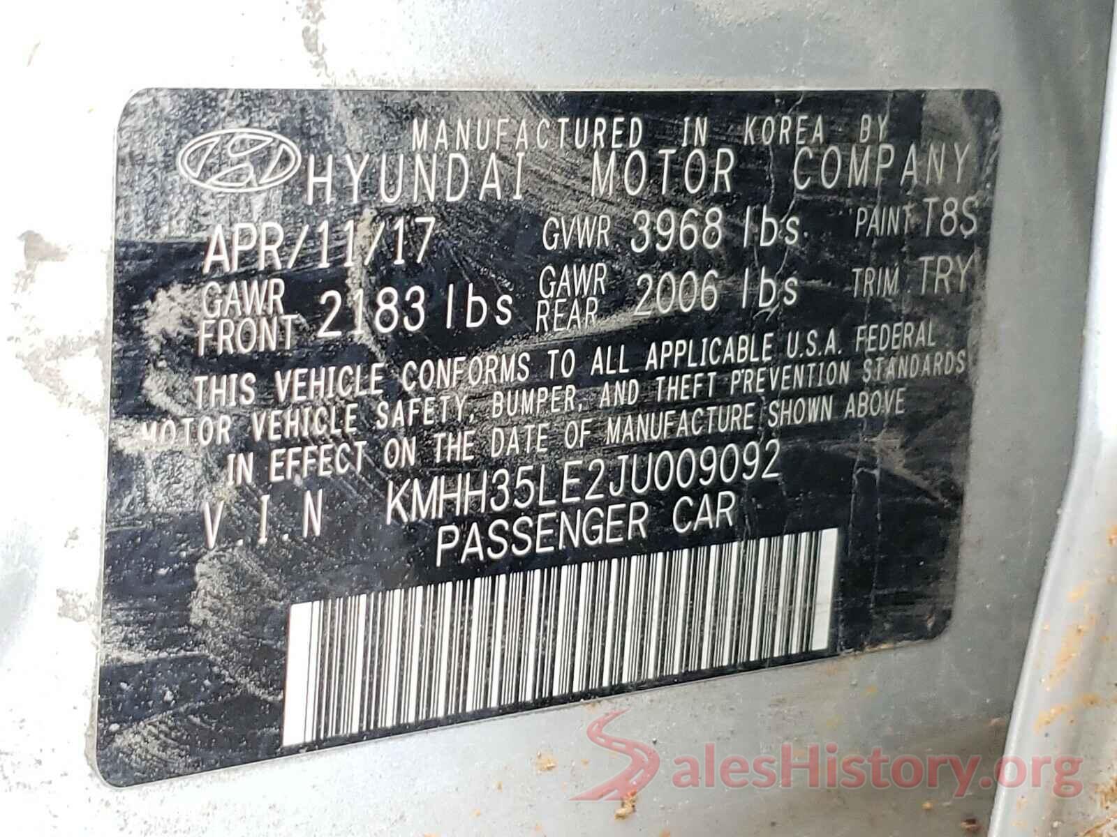 JA4AR3AU6HZ050738 2018 HYUNDAI ELANTRA