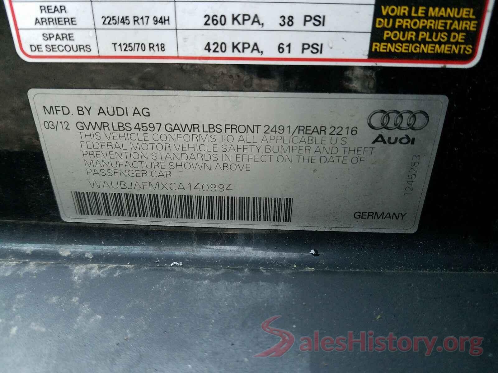 3N1AB7AP9HY325821 2012 AUDI A3