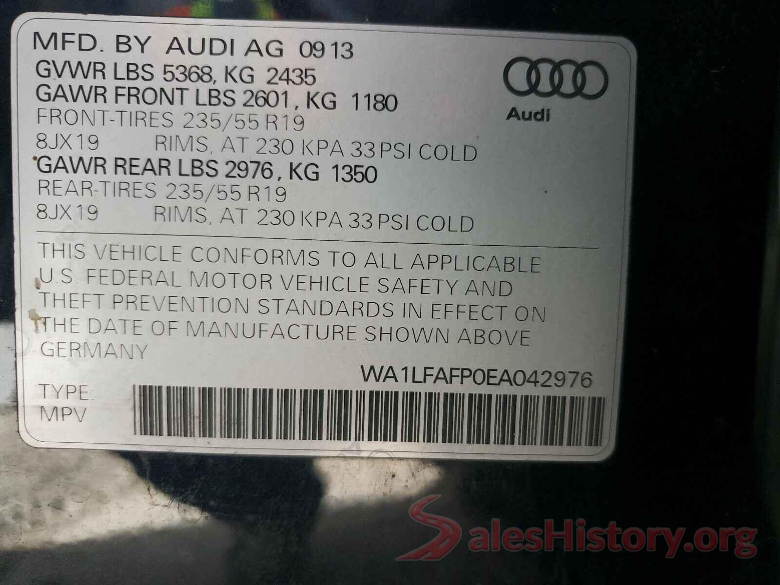 3N1CN7AP3HL854033 2014 AUDI Q5