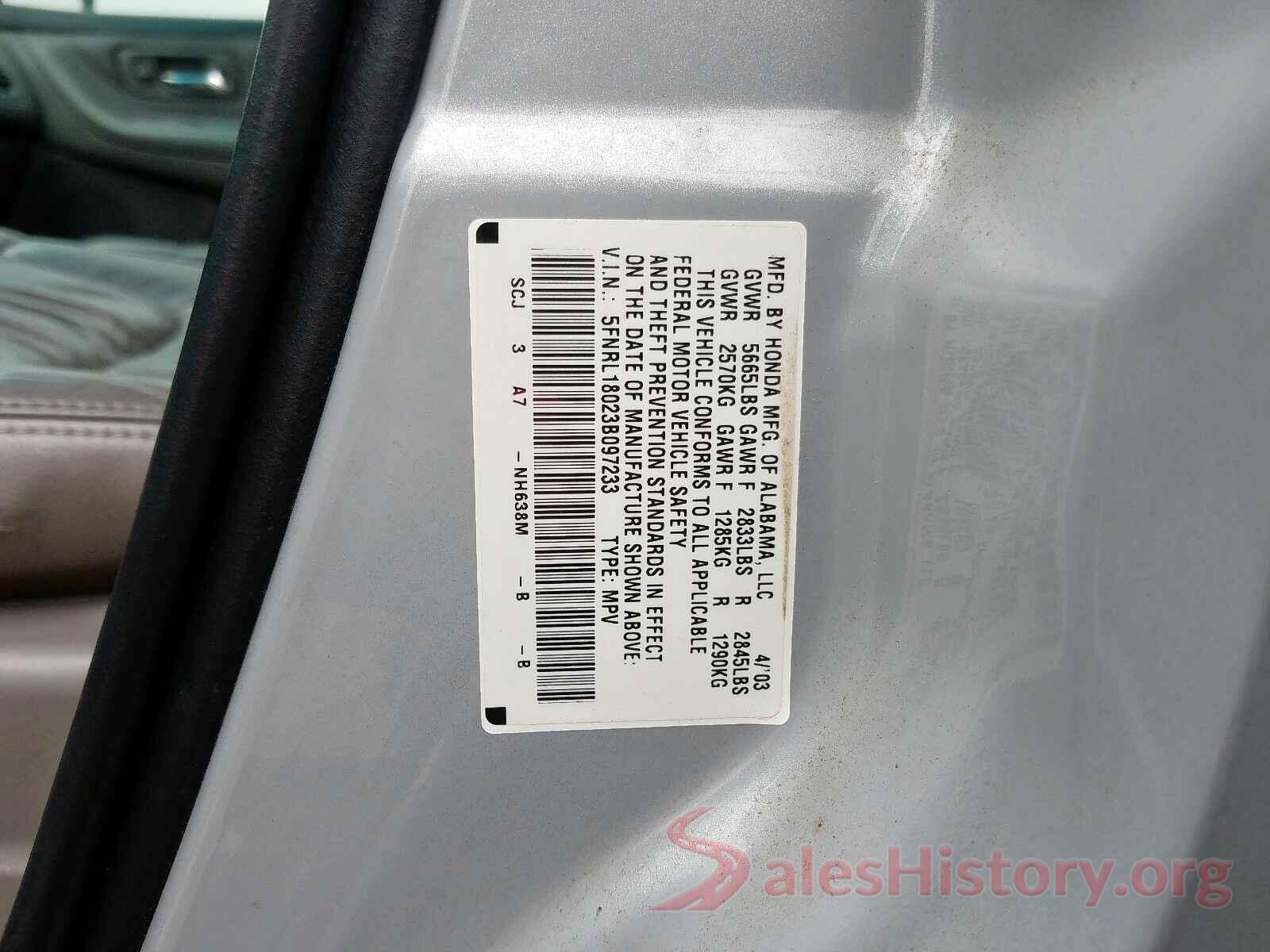 KNMAT2MT1JP517957 2003 HONDA ODYSSEY