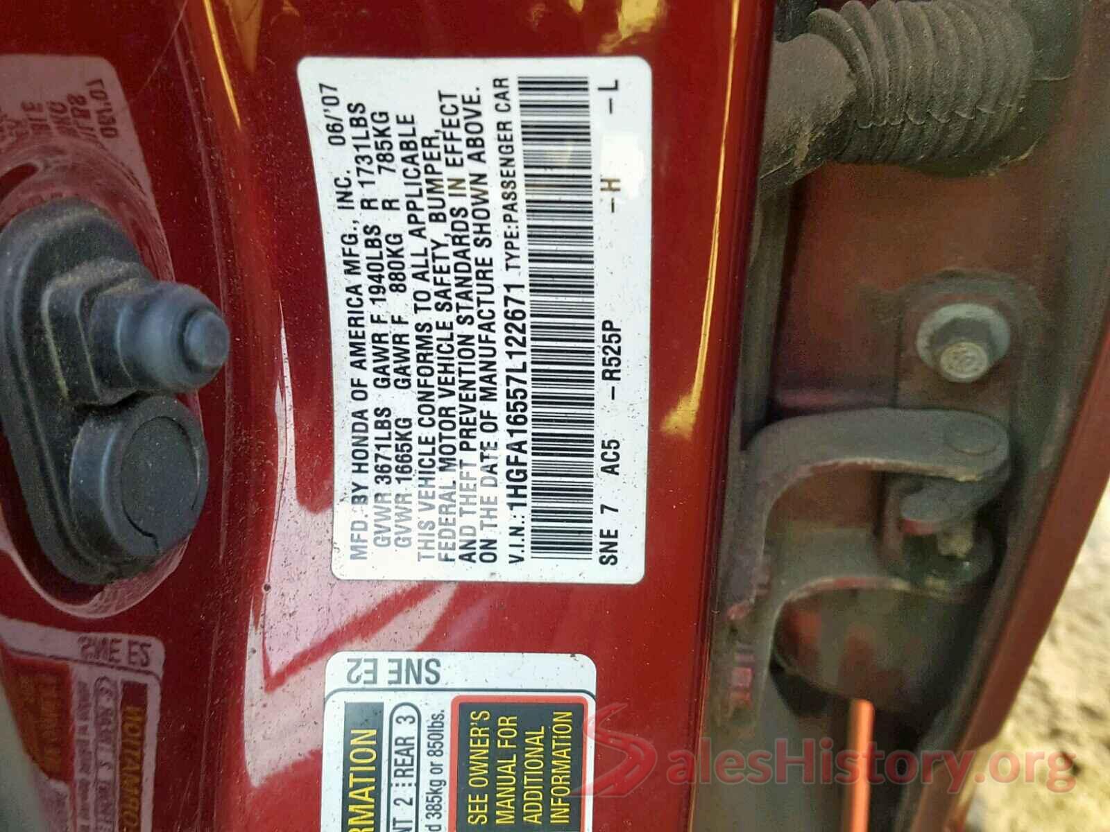 5NPE24AFXKH762929 2007 HONDA CIVIC LX