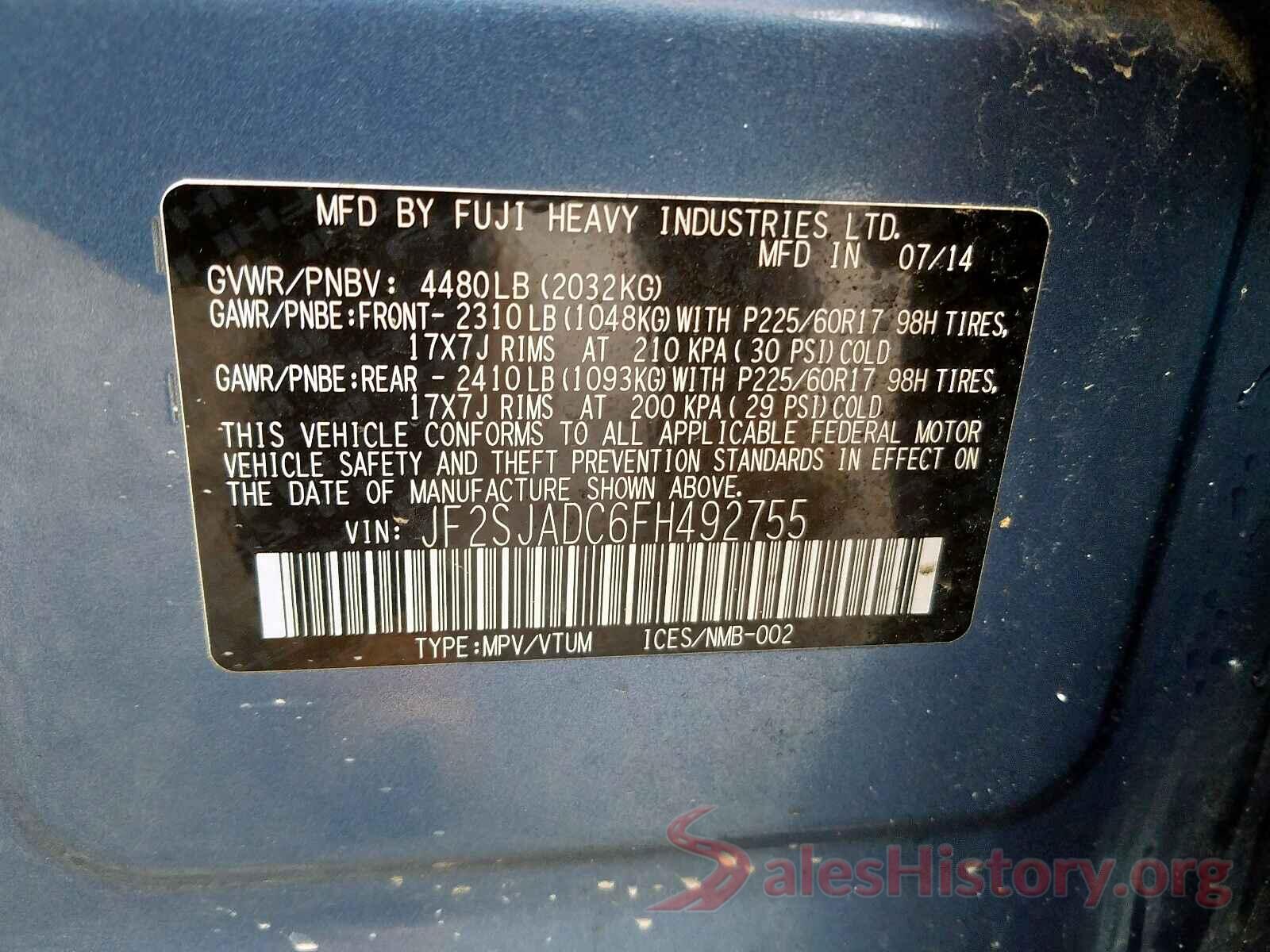 JTDEAMDE1MJ002288 2015 SUBARU FORESTER