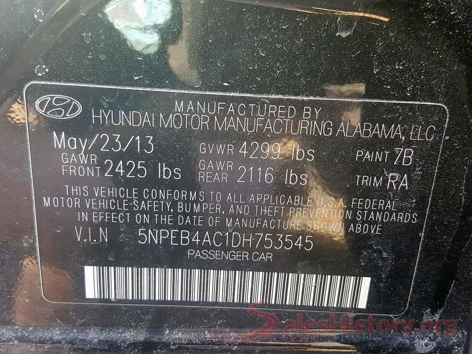 KNDJN2A20K7683443 2013 HYUNDAI SONATA