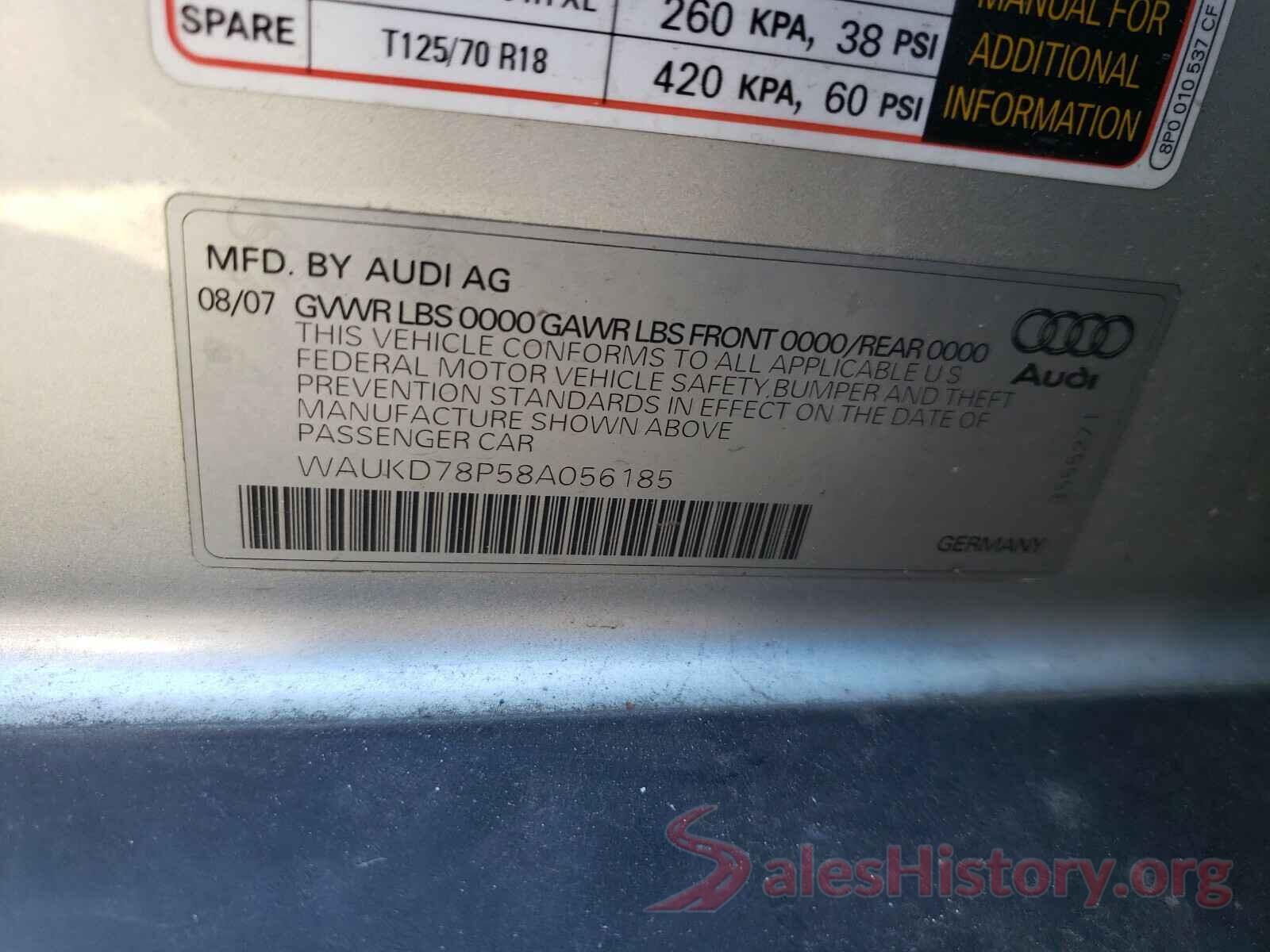 1N4AL3AP6GN327921 2008 AUDI A3