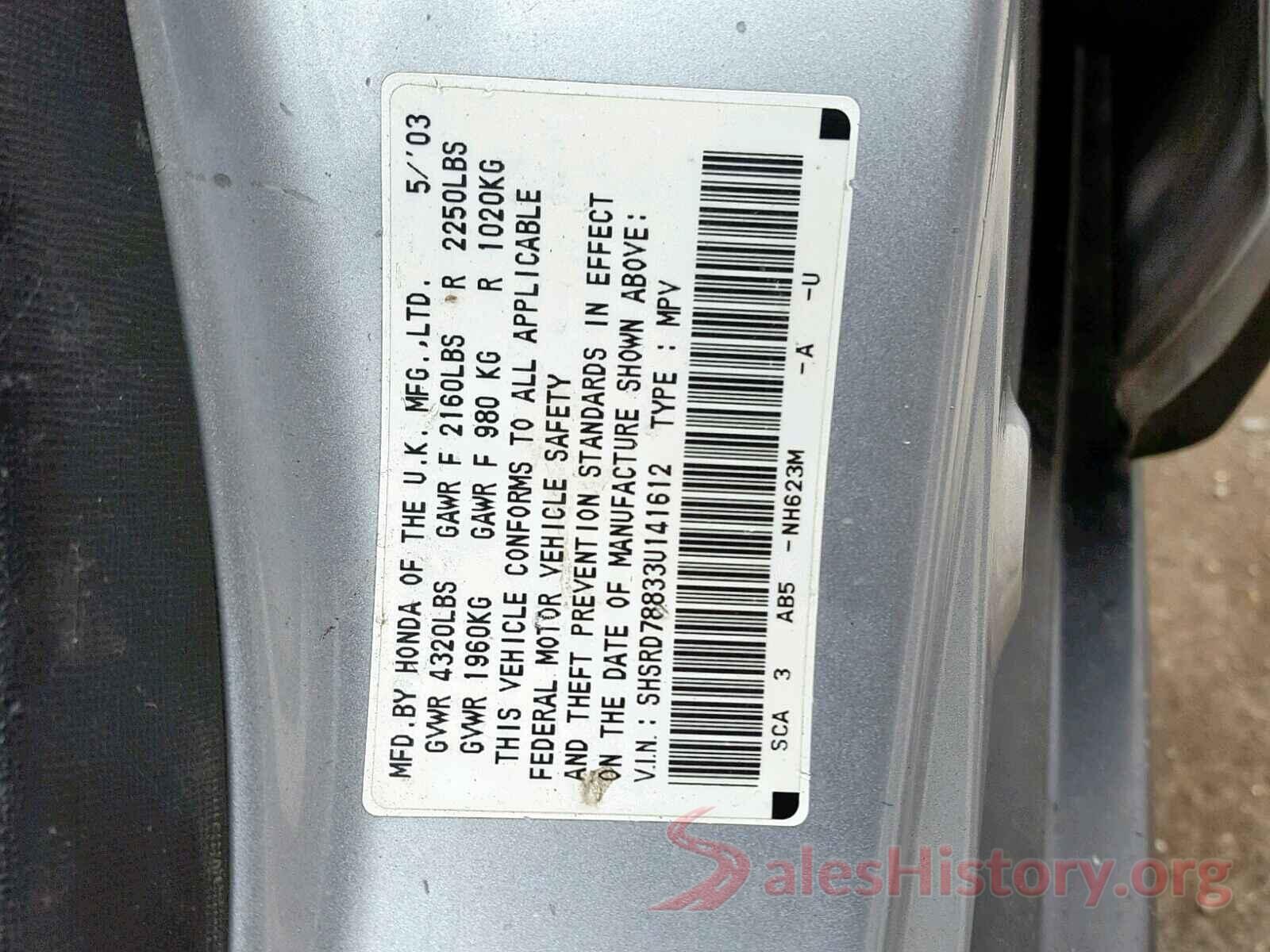 1N6BF0KY4HN804047 2003 HONDA CR-V EX