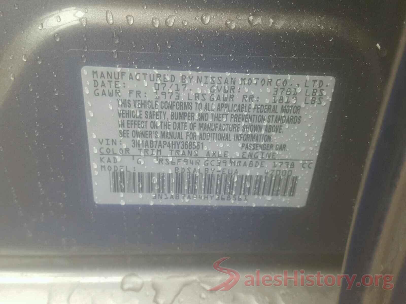 4T1B11HK2JU538903 2017 NISSAN SENTRA