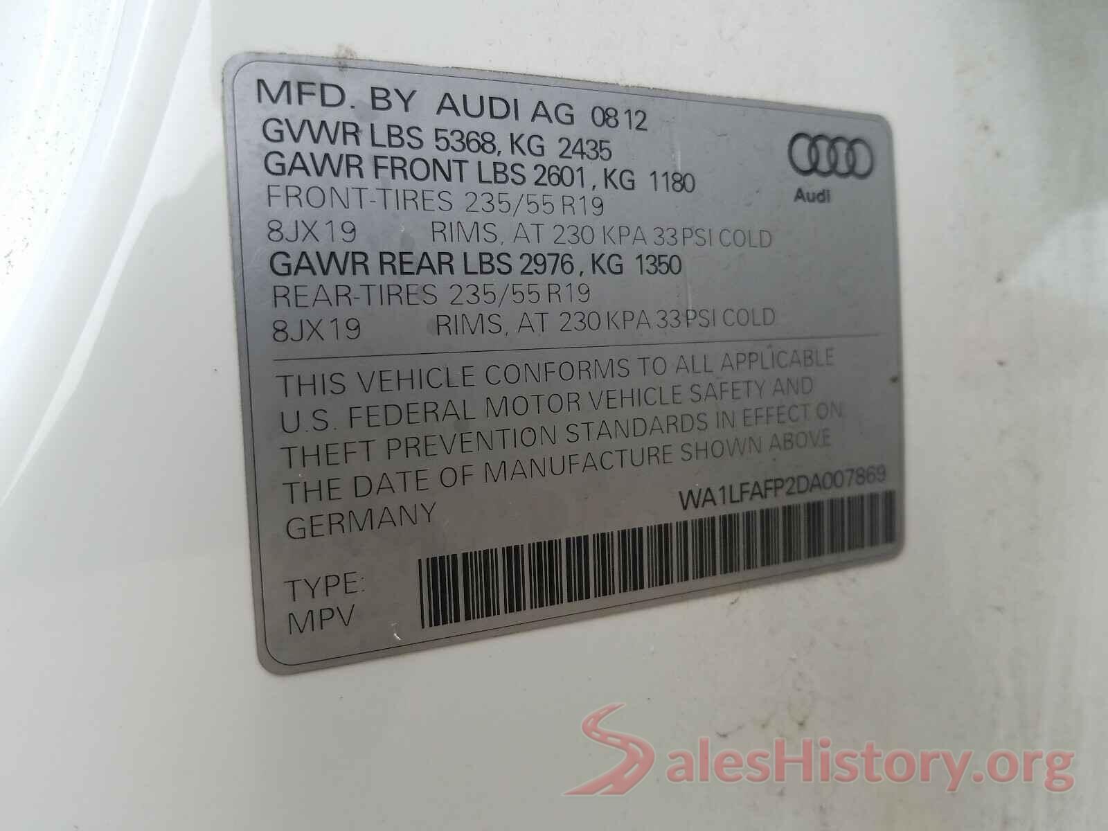 1G1ZB5STXHF206689 2013 AUDI Q5