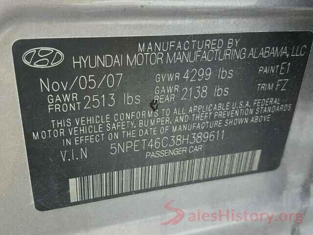 5YFBURHE0JP751060 2008 HYUNDAI SONATA