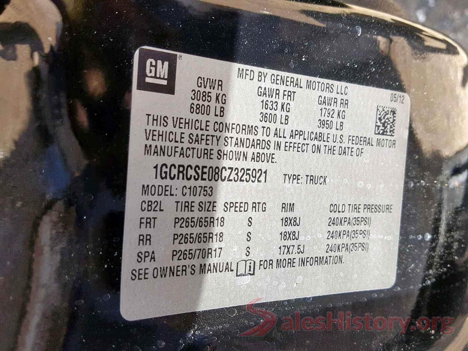 5TFDY5F16GX575809 2012 CHEVROLET SILVERADO