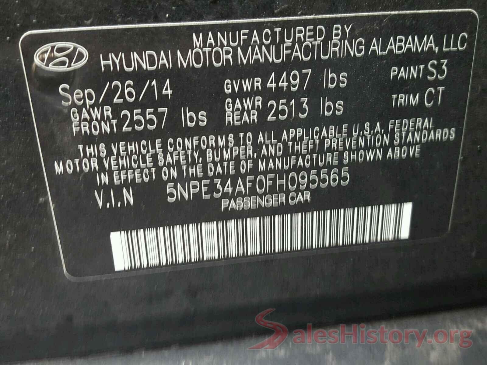 JTMRFREV6JD224298 2015 HYUNDAI SONATA