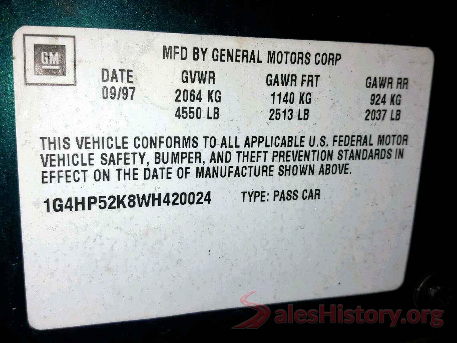 1C4RJFBG8HC658712 1998 BUICK LESABRE