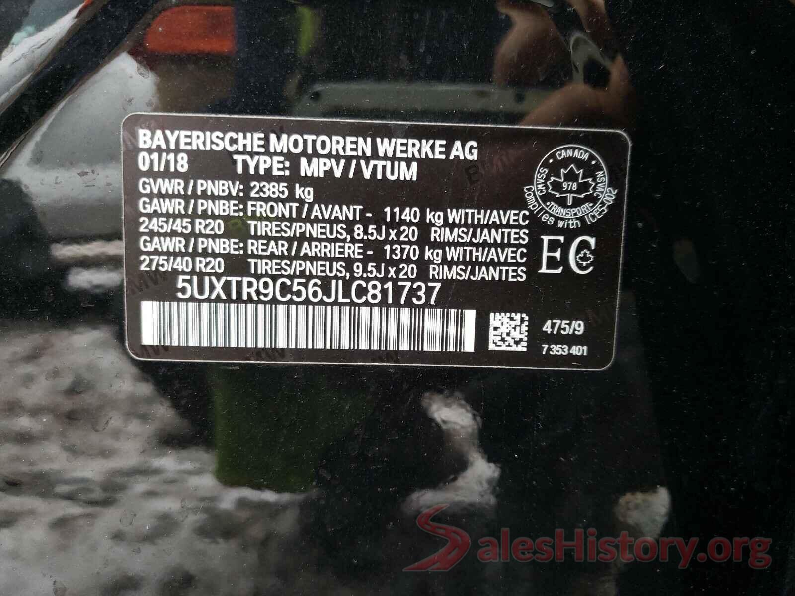 5UXTR9C56JLC81737 2018 BMW X3