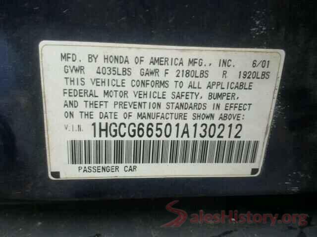 KMHDH4AE3GU581522 2001 HONDA ACCORD