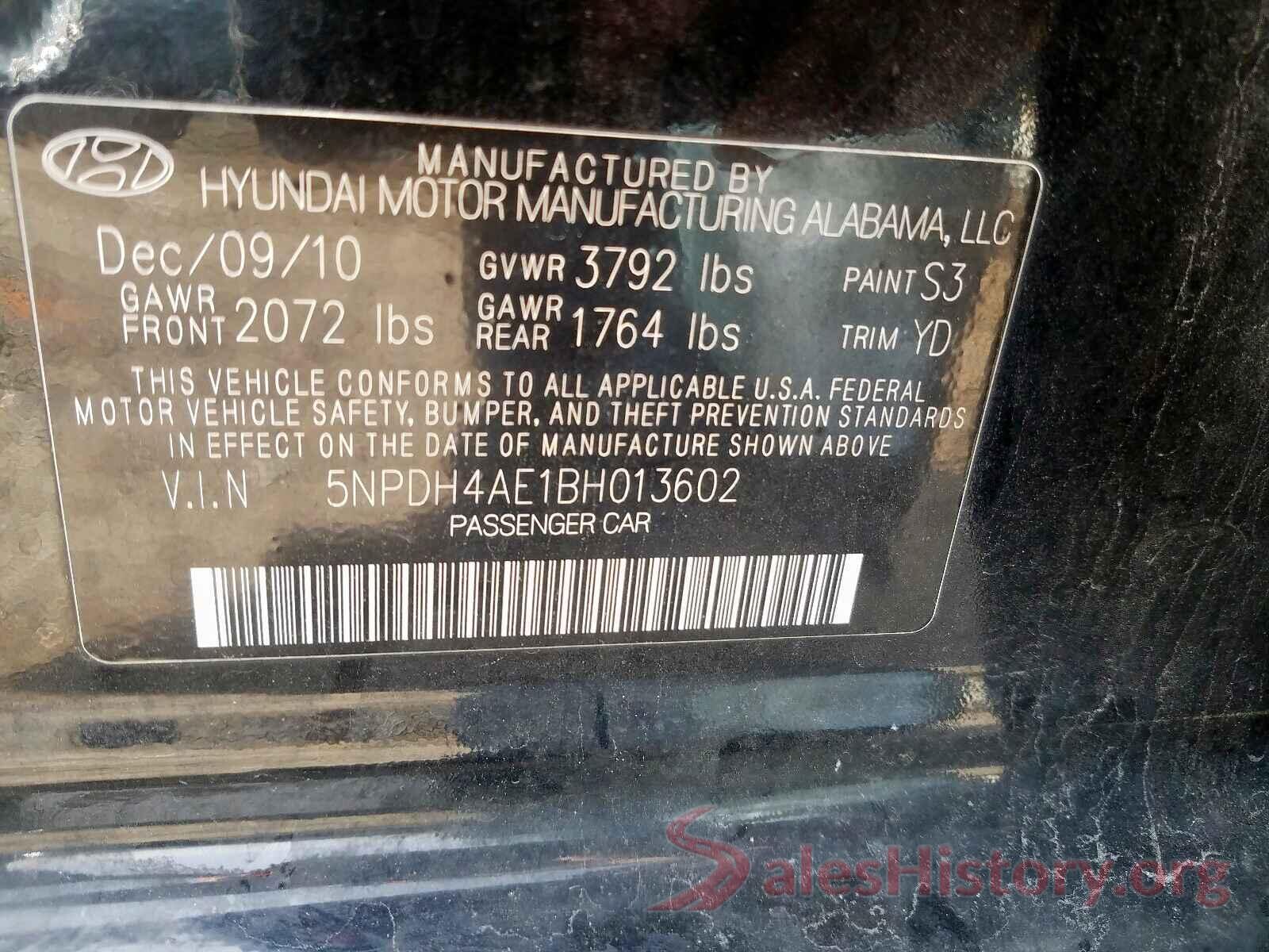 JTEEU5JR9M5234999 2011 HYUNDAI ELANTRA