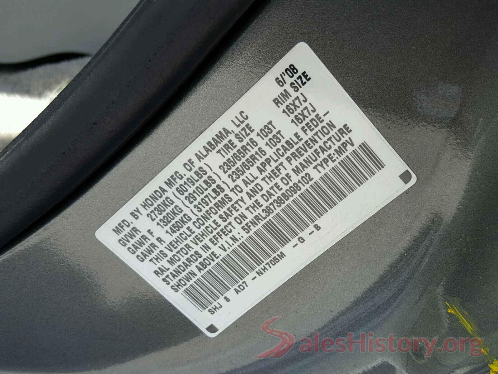 1C4PJLCB5JD557670 2008 HONDA ODYSSEY