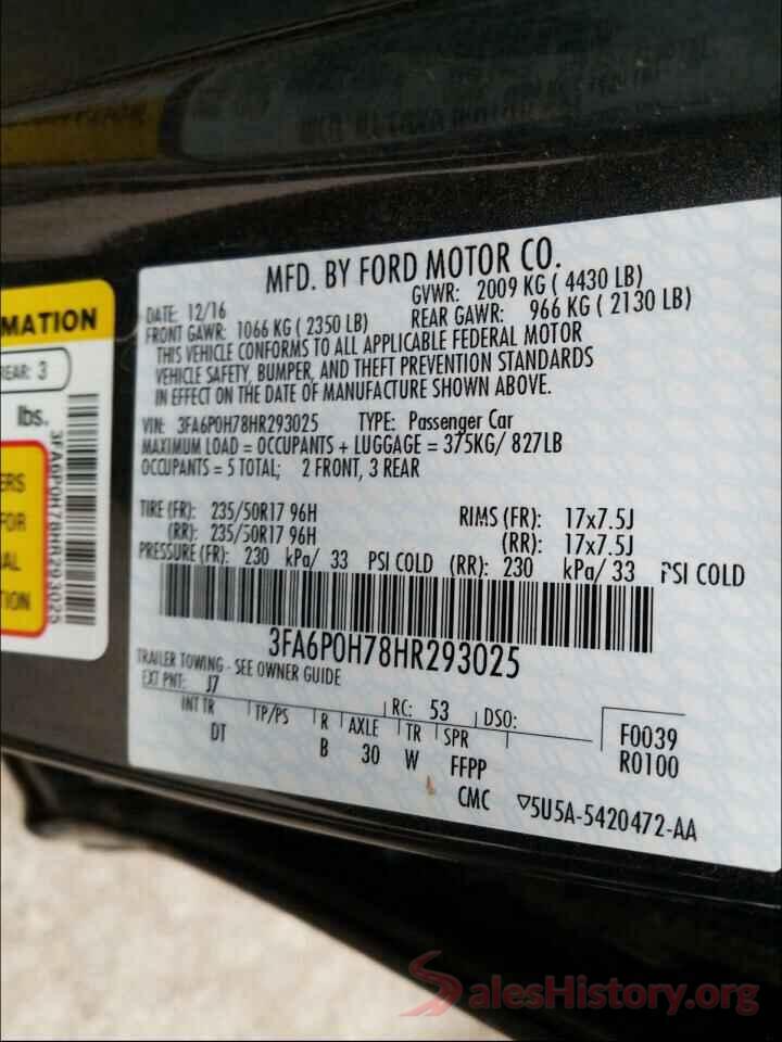 1N4BL4BV4LC132090 2017 FORD FUSION