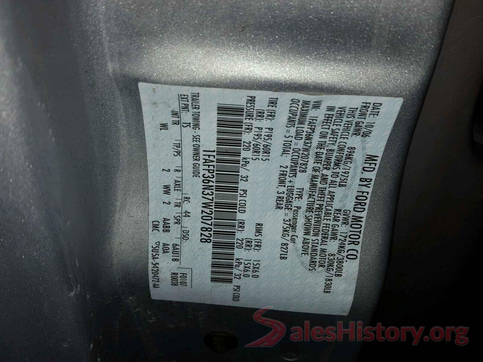 3TMAZ5CN1MM143766 2007 FORD FOCUS