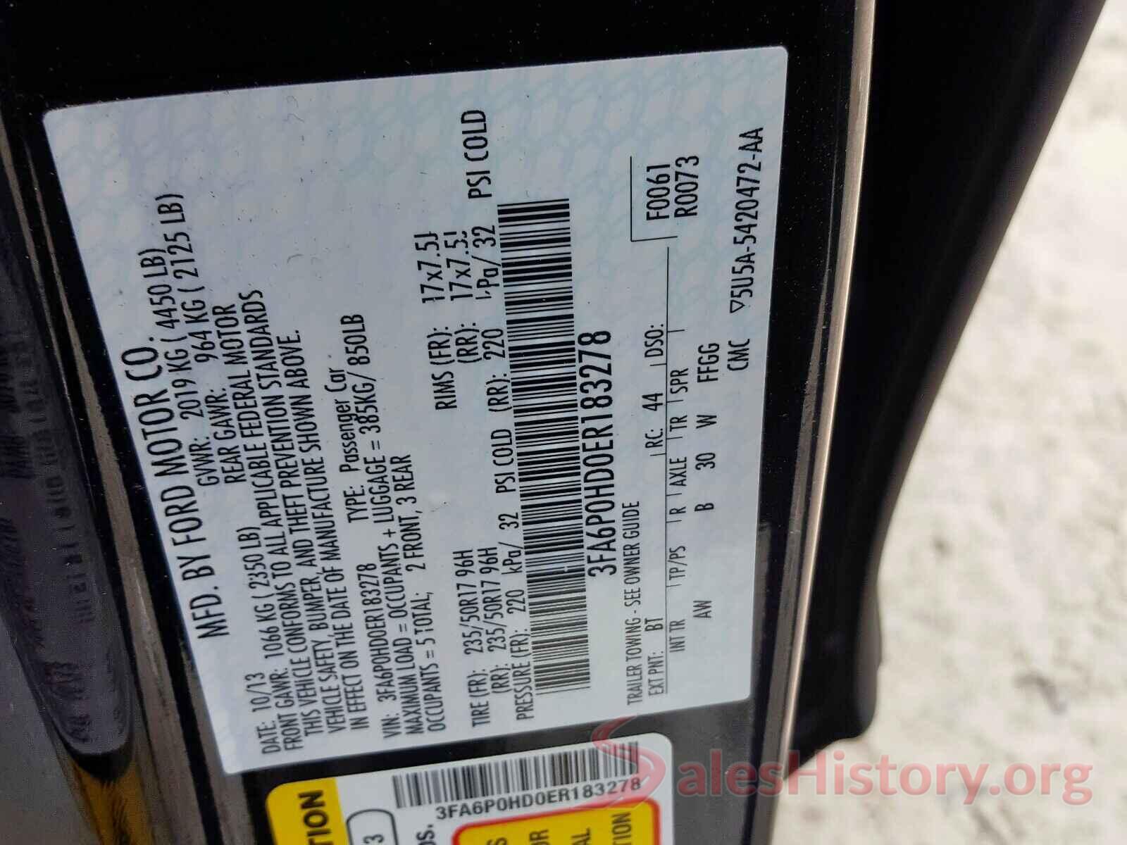 1FD8W3HT6KEC83734 2014 FORD FUSION