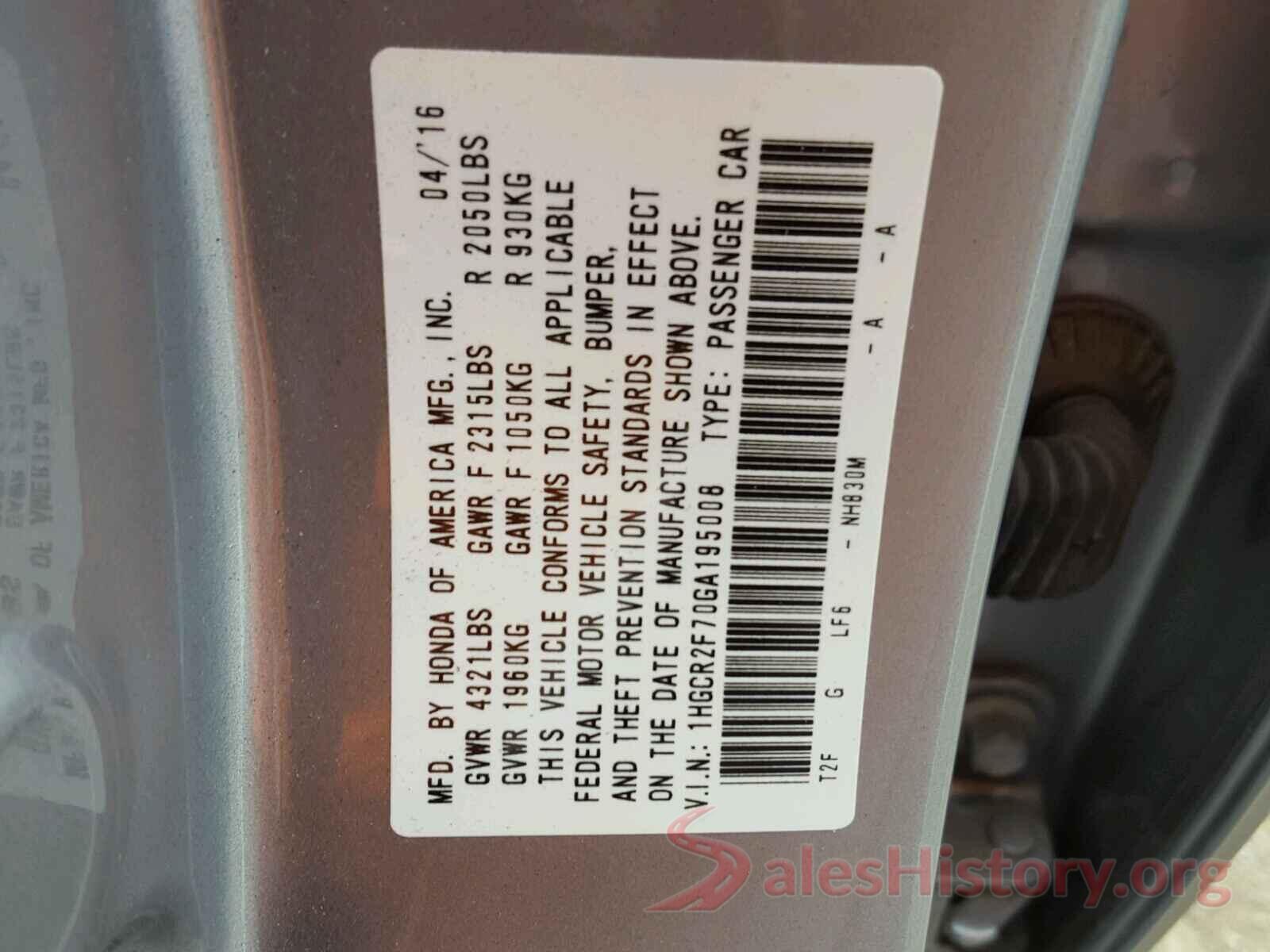 3C4NJCCB2MT567238 2016 HONDA ACCORD