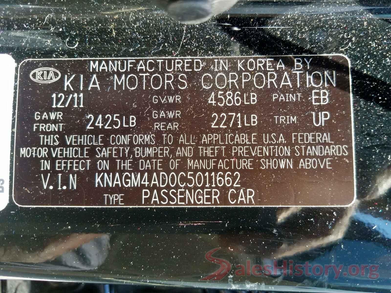 KNMAT2MV9GP600059 2012 KIA OPTIMA