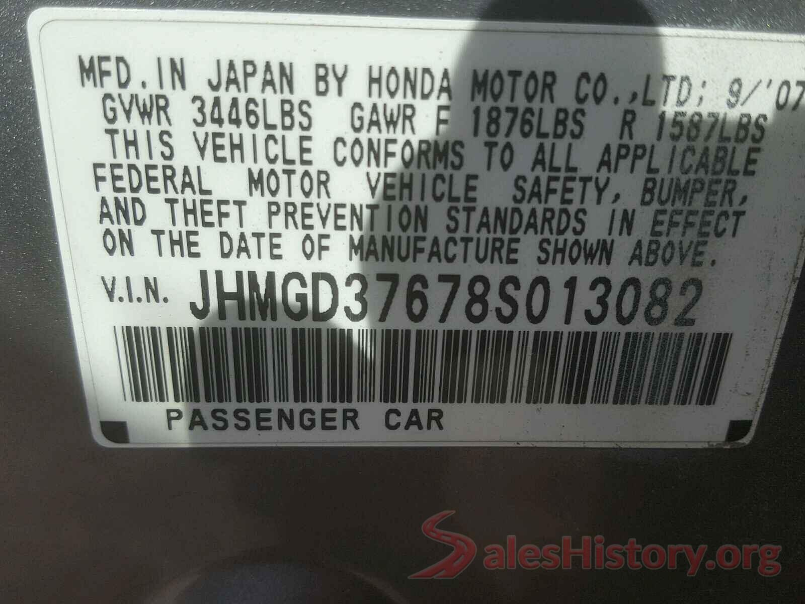 5XXGT4L31JG212215 2008 HONDA FIT