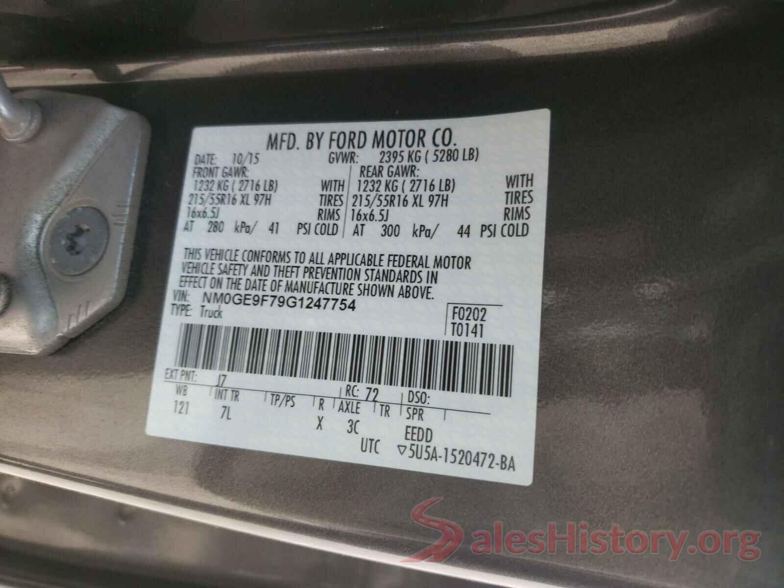 NM0GE9F79G1247754 2016 FORD TRANSIT CO