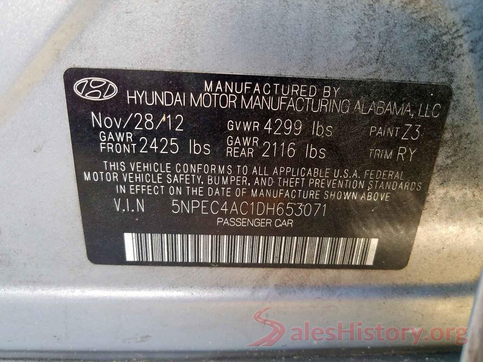 4S4BSAFC2K3253053 2013 HYUNDAI SONATA