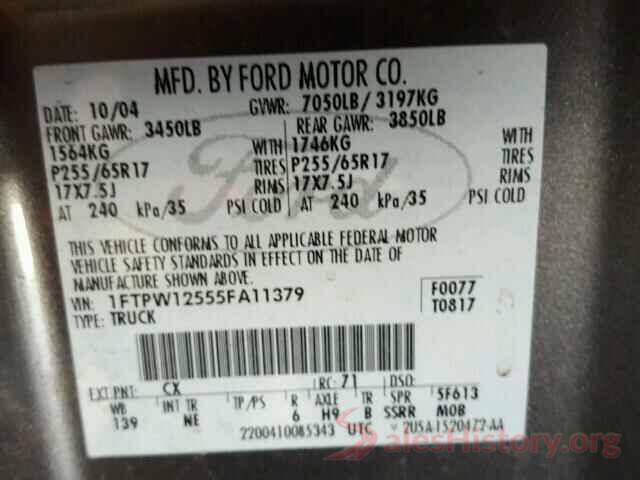 2HGFC2F54HH577932 2005 FORD F150