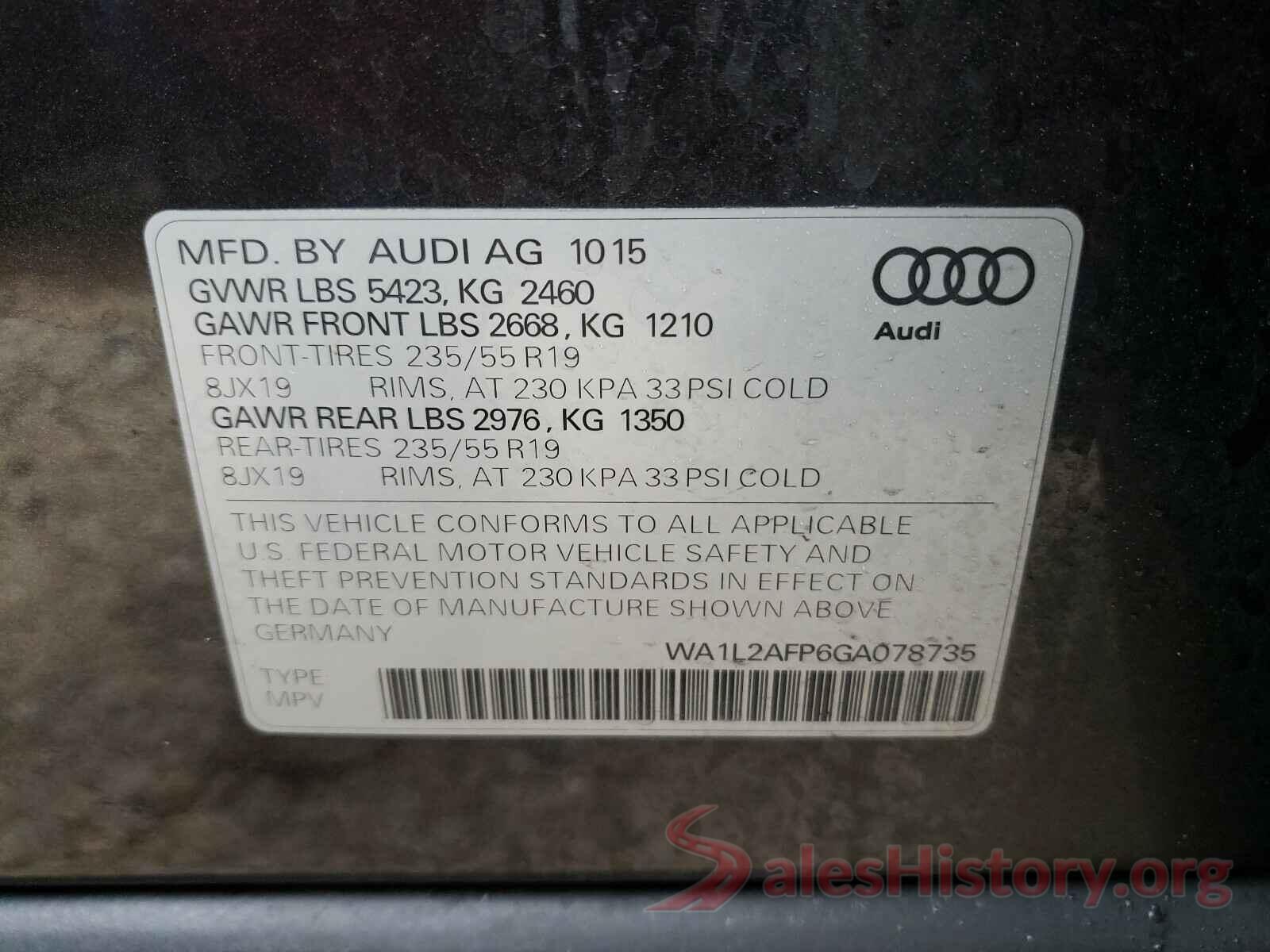 WA1L2AFP6GA078735 2016 AUDI Q5