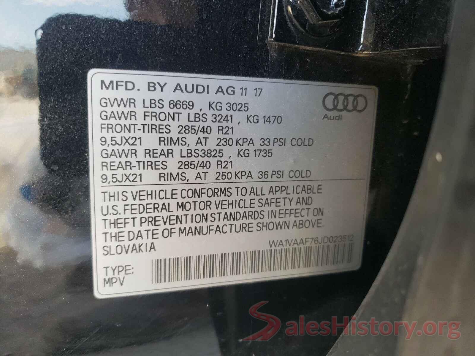 WA1VAAF76JD023512 2018 AUDI Q7