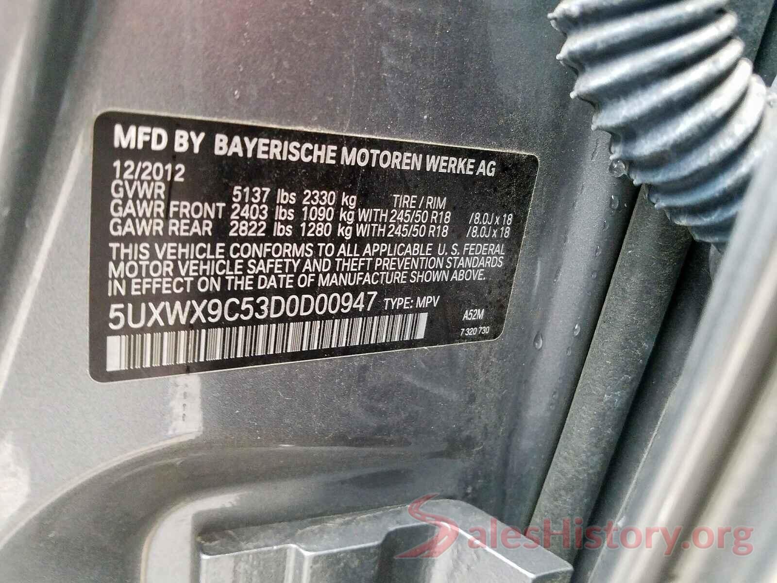 5FNRL6H74KB113246 2013 BMW X3