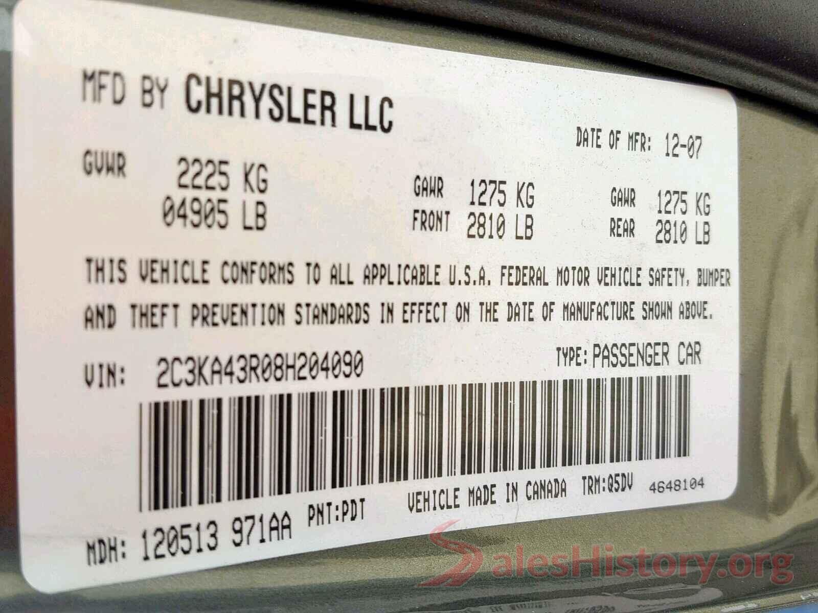 1N6DD0ER0KN760753 2008 CHRYSLER 300