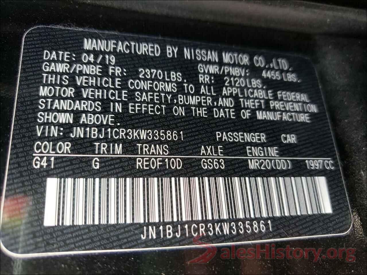 JN1BJ1CR3KW335861 2019 NISSAN ROGUE