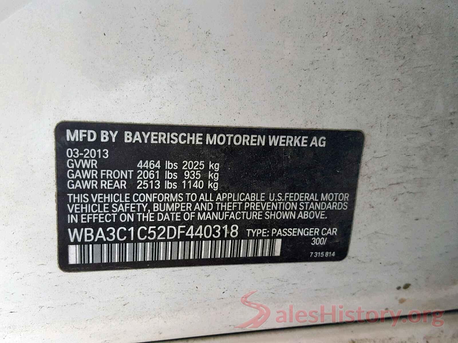 JTDL9MFU6M3028586 2013 BMW 3 SERIES