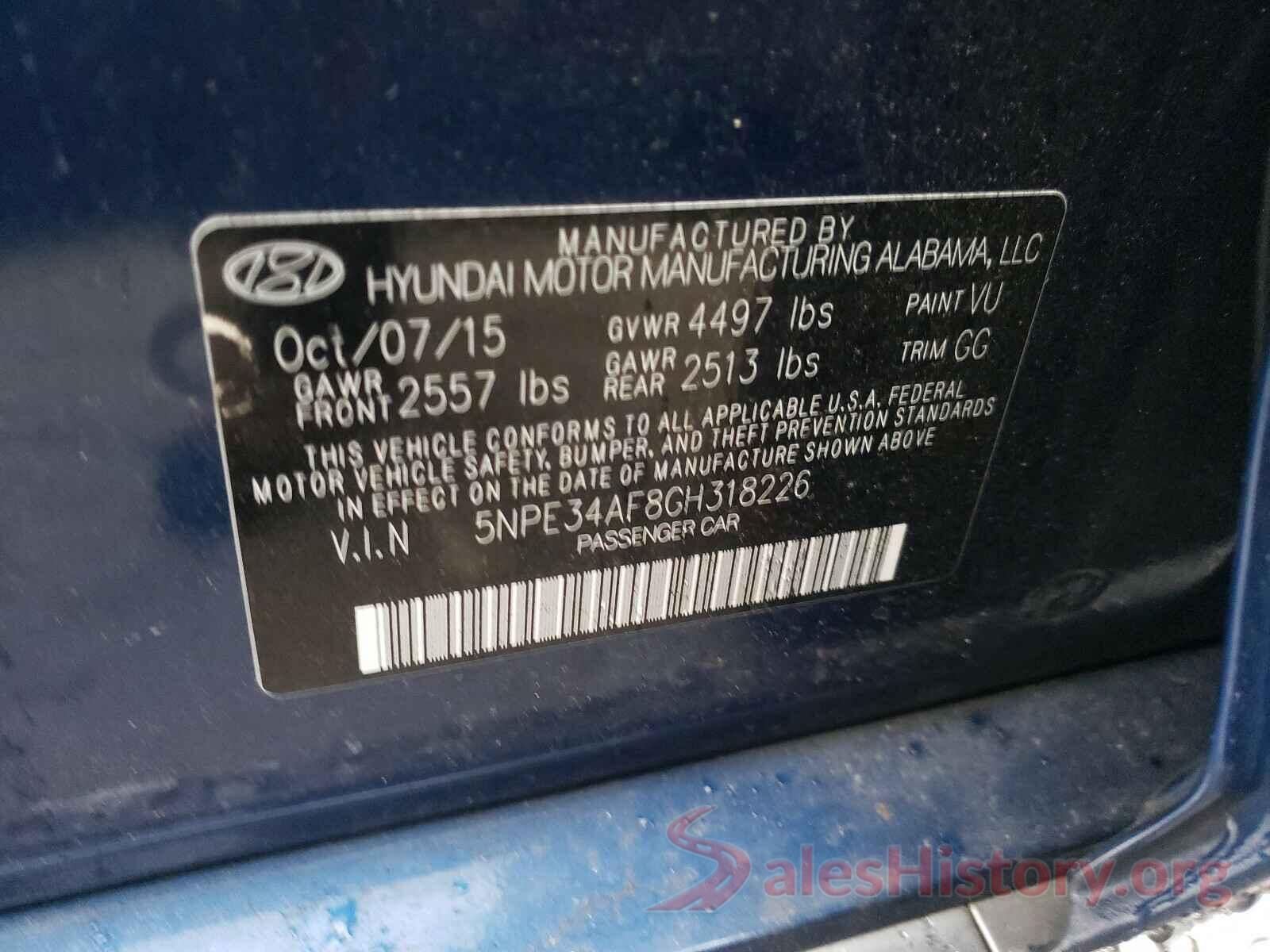 5NPE34AF8GH318226 2016 HYUNDAI SONATA