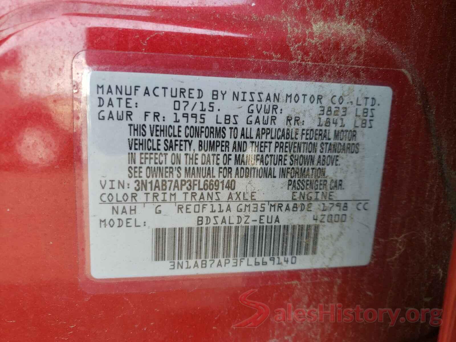 3N1AB7AP6KY389404 2015 NISSAN SENTRA