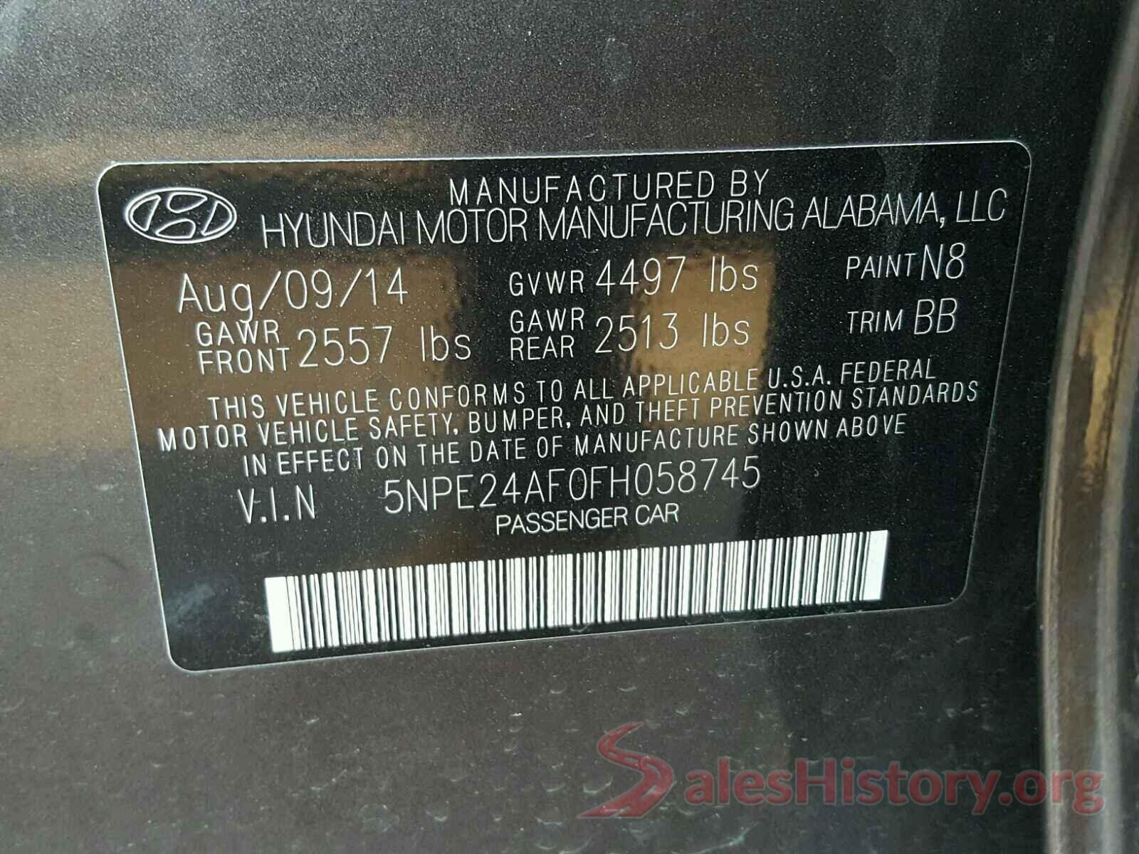 5N1AT2MV3KC757615 2015 HYUNDAI SONATA